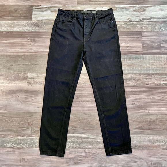Denim x Alexander Wang 003 Boy Fit Jean Size 30 Black Fade Button Fly Distressed - Picture 3 of 16